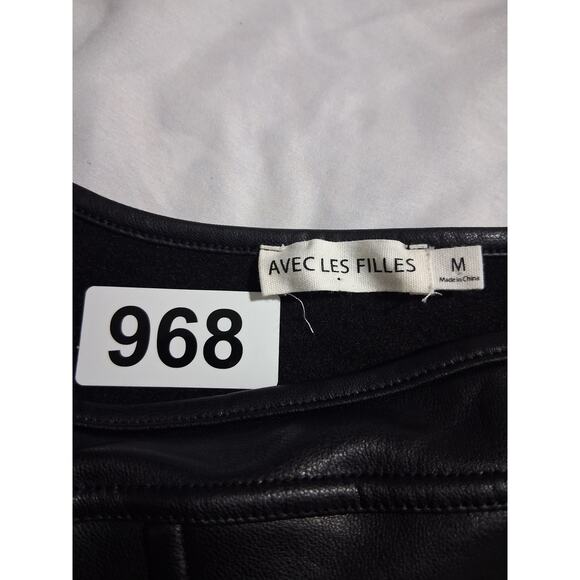 Avec Les Filles Women's size M Faux-Leather Whimsigoth Witchy Seamed Bustier Top - Picture 10 of 12